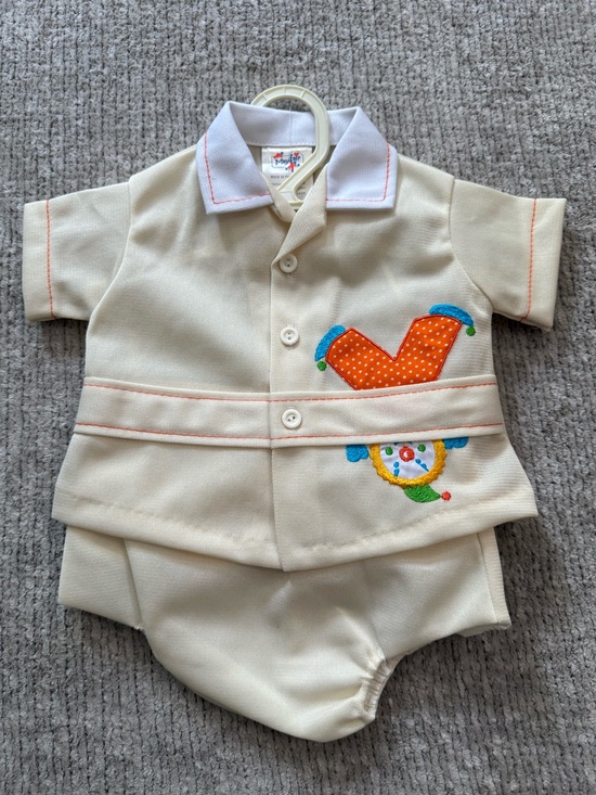 Vintage Other - Vintage Mayfair Clown Appliqué Baby Diaper Set Outfit